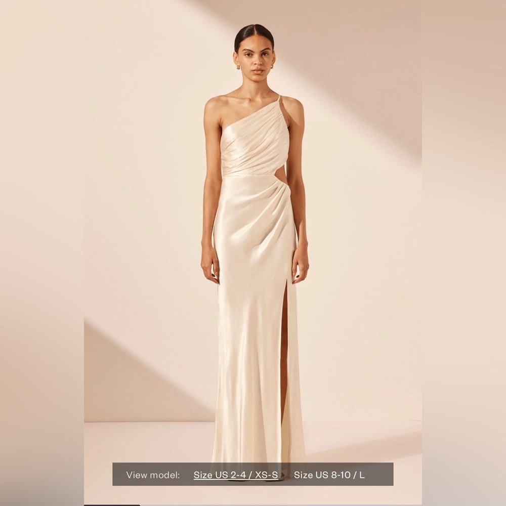 La Lune Asymmetrical Gathered Maxi Dress - Cream size 4 Shona joy shonajoy.com